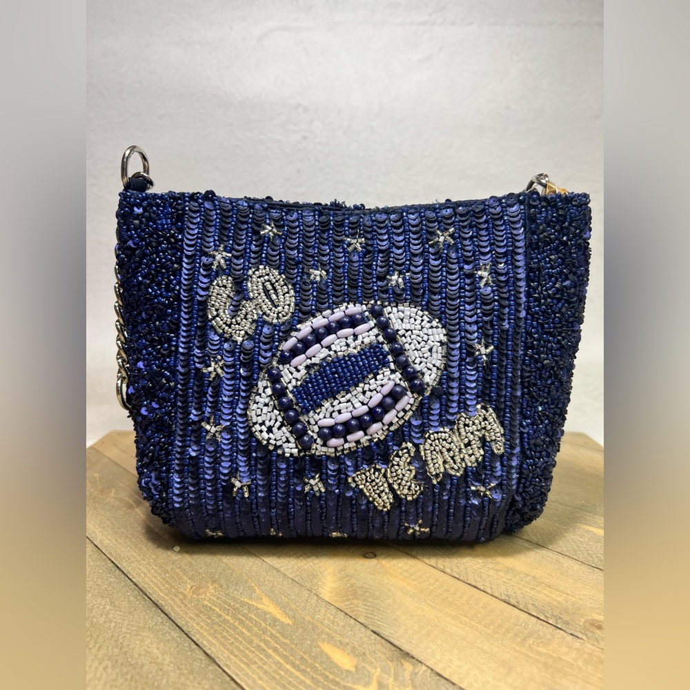 Blue Beaded Women's Bag